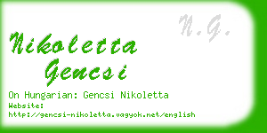 nikoletta gencsi business card